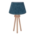 Duolla - Namizna svetilka BOUCLE 1xE27/15W/230V pr. 28 cm turkizna/les