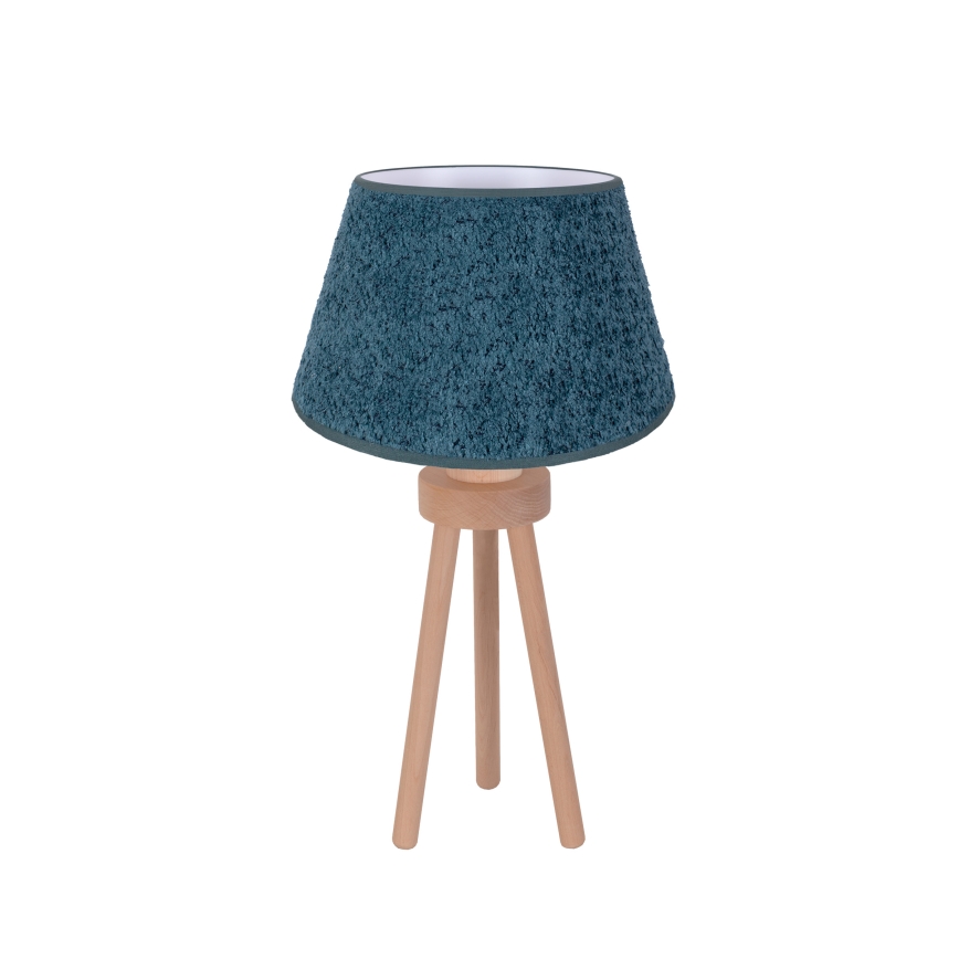 Duolla - Namizna svetilka BOUCLE 1xE27/15W/230V pr. 28 cm turkizna/les
