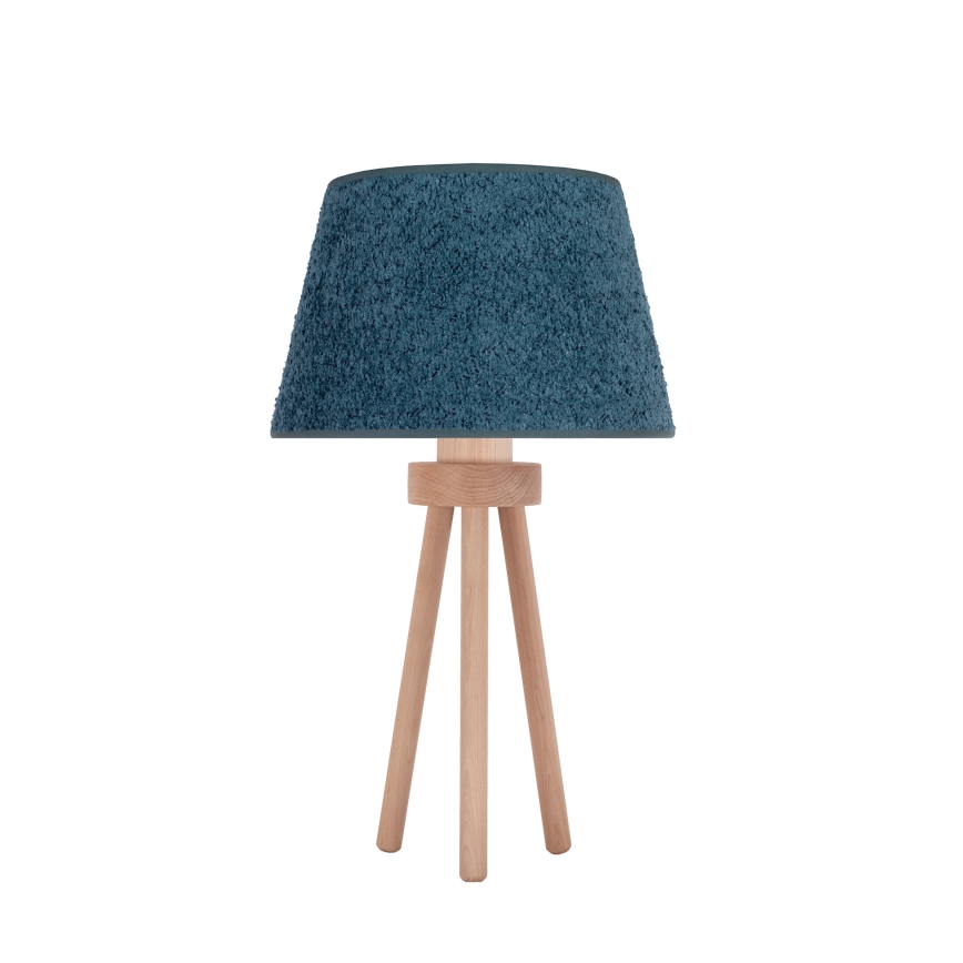 Duolla - Namizna svetilka BOUCLE 1xE27/15W/230V pr. 28 cm turkizna/les