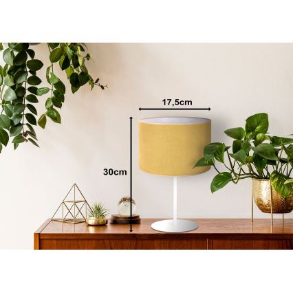 Duolla - Namizna svetilka BRISTOL 1xE14/15W/230V pr. 17,5 cm rumena/bela