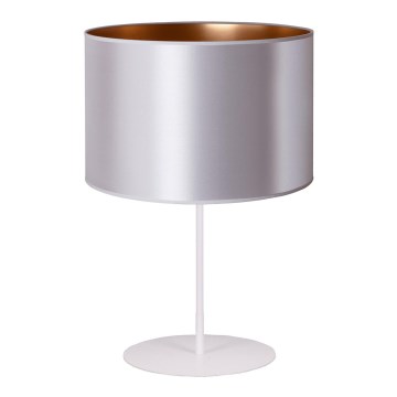 Duolla - Namizna svetilka CANNES 1xE14/15W/230V pr. 20 cm srebrna/baker/bela