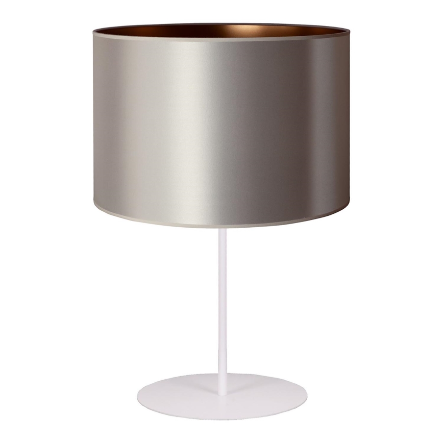 Duolla - Namizna svetilka CANNES 1xE14/15W/230V pr. 20 cm srebrna/baker/bela