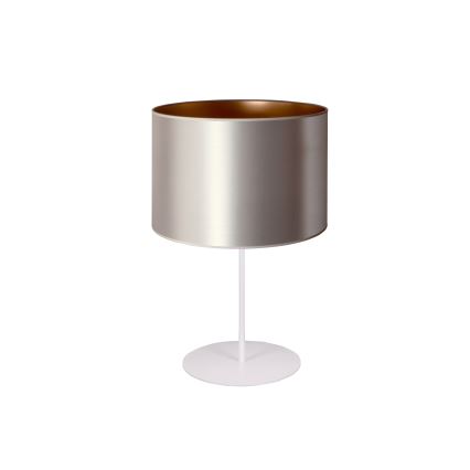 Duolla - Namizna svetilka CANNES 1xE14/15W/230V pr. 20 cm srebrna/baker/bela