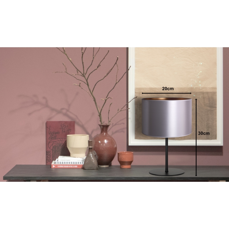 Duolla - Namizna svetilka CANNES 1xE14/15W/230V pr. 20 cm srebrna/baker/črna