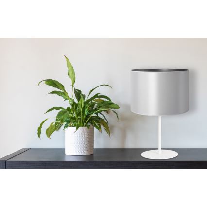 Duolla - Namizna svetilka CANNES 1xE14/15W/230V pr. 20 cm srebrna/bela