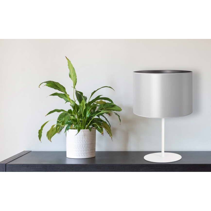 Duolla - Namizna svetilka CANNES 1xE14/15W/230V pr. 20 cm srebrna/bela