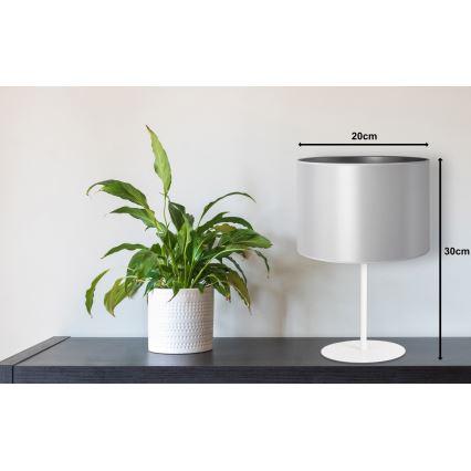 Duolla - Namizna svetilka CANNES 1xE14/15W/230V pr. 20 cm srebrna/bela