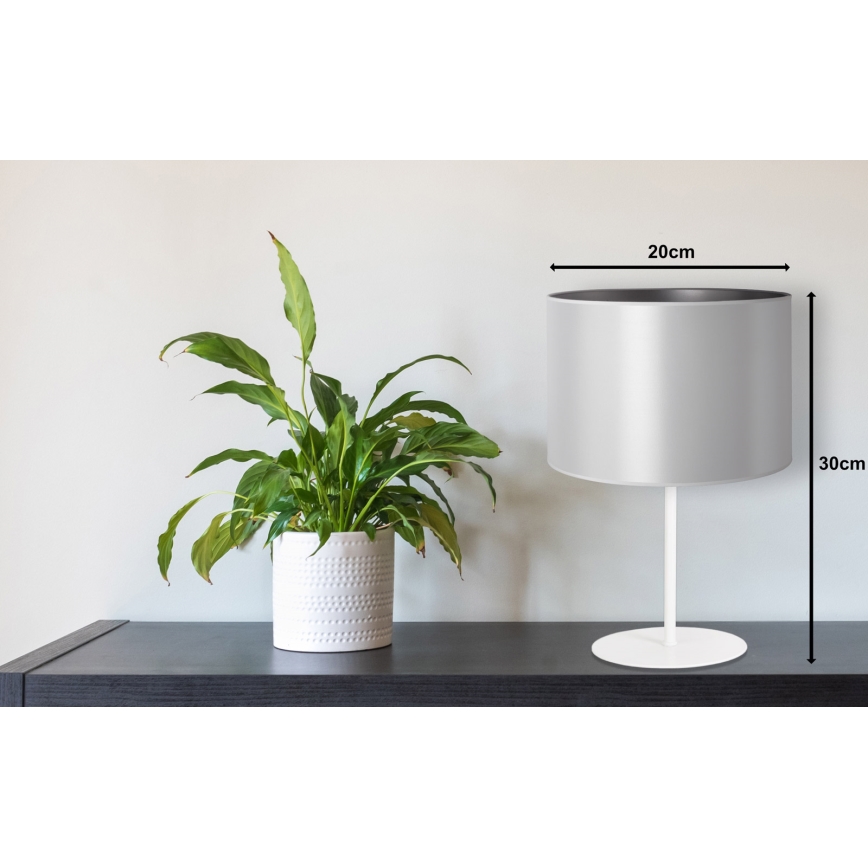 Duolla - Namizna svetilka CANNES 1xE14/15W/230V pr. 20 cm srebrna/bela