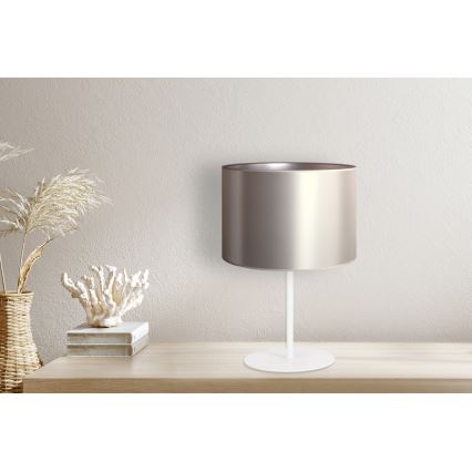 Duolla - Namizna svetilka CANNES 1xE14/15W/230V pr. 20 cm srebrna/bela