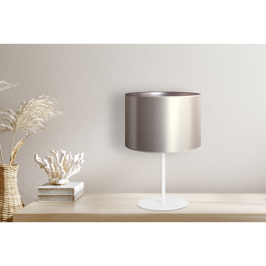 Duolla - Namizna svetilka CANNES 1xE14/15W/230V pr. 20 cm srebrna/bela