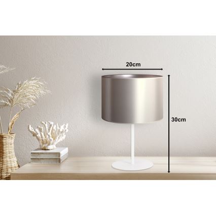Duolla - Namizna svetilka CANNES 1xE14/15W/230V pr. 20 cm srebrna/bela