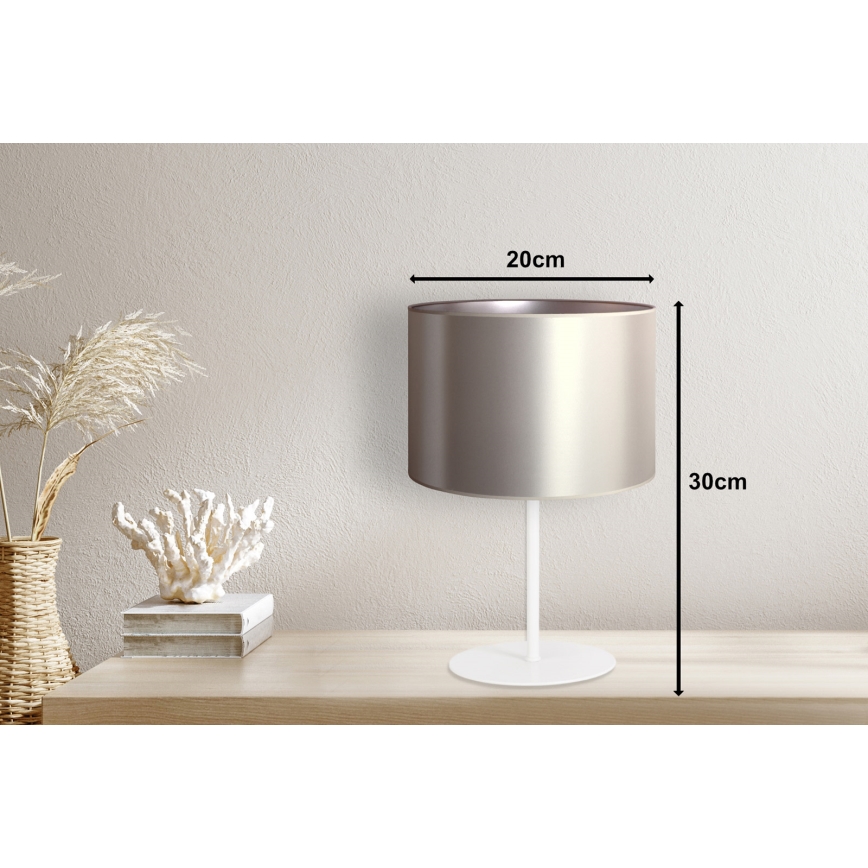 Duolla - Namizna svetilka CANNES 1xE14/15W/230V pr. 20 cm srebrna/bela