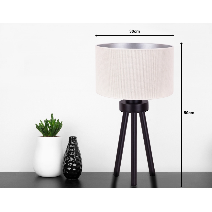 Duolla - Namizna svetilka LYON 1xE27/15W/230V pr. 30 cm krem barva