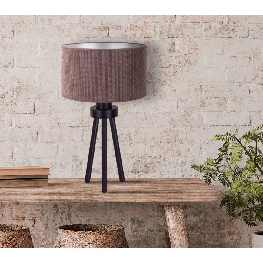 Duolla - Namizna svetilka LYON 1xE27/15W/230V pr. 30 cm rjava