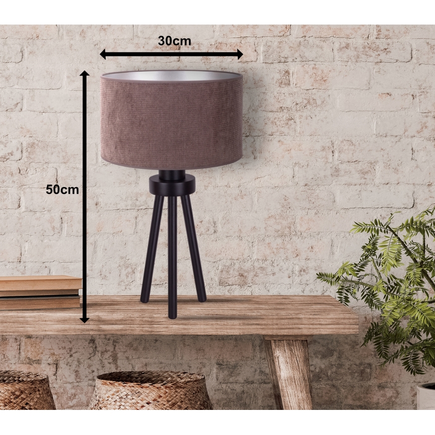 Duolla - Namizna svetilka LYON 1xE27/15W/230V pr. 30 cm rjava