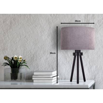 Duolla - Namizna svetilka LYON 1xE27/15W/230V pr. 30 cm siva