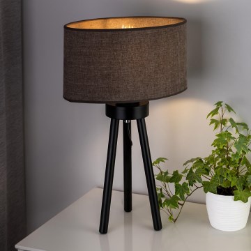 Duolla - Namizna svetilka OVAL 1xE27/15W/230V pr. 30 cm rjava
