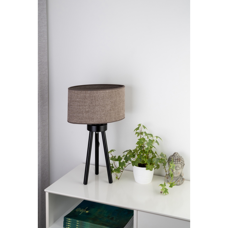 Duolla - Namizna svetilka OVAL 1xE27/15W/230V pr. 30 cm rjava