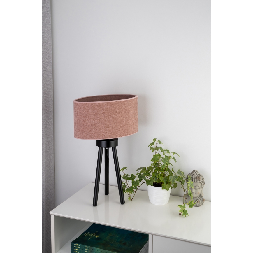 Duolla - Namizna svetilka OVAL 1xE27/15W/230V pr. 30 cm roza