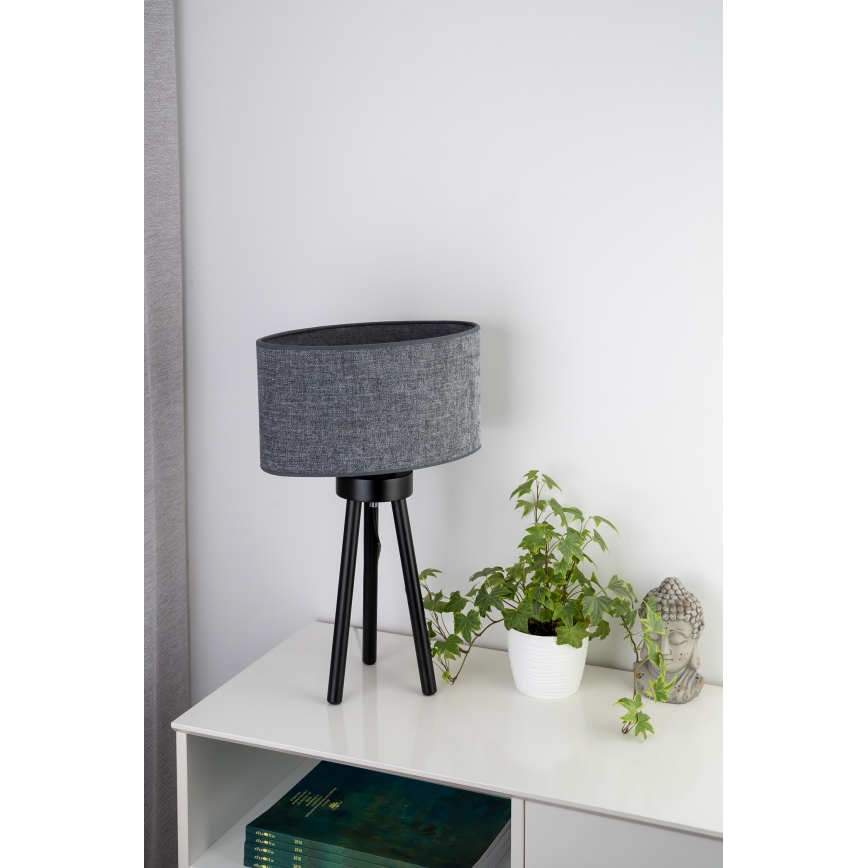 Duolla - Namizna svetilka OVAL 1xE27/15W/230V pr. 30 cm siva