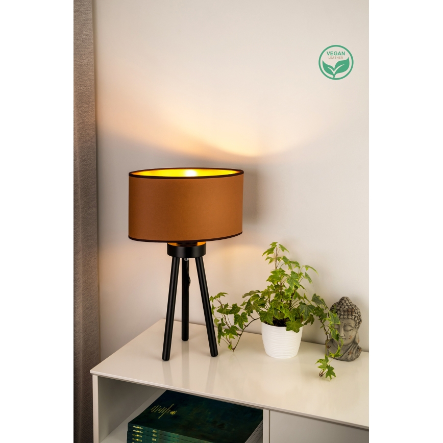 Duolla - Namizna svetilka OVAL VEGAN 1xE27/15W/230V pr. 30 cm rjava