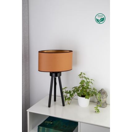 Duolla - Namizna svetilka OVAL VEGAN 1xE27/15W/230V pr. 30 cm rjava