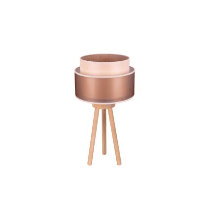 Duolla - Namizna svetilka WOOD BOHO 1xE27/15W/230V pr. 25 cm baker/rjava/bež