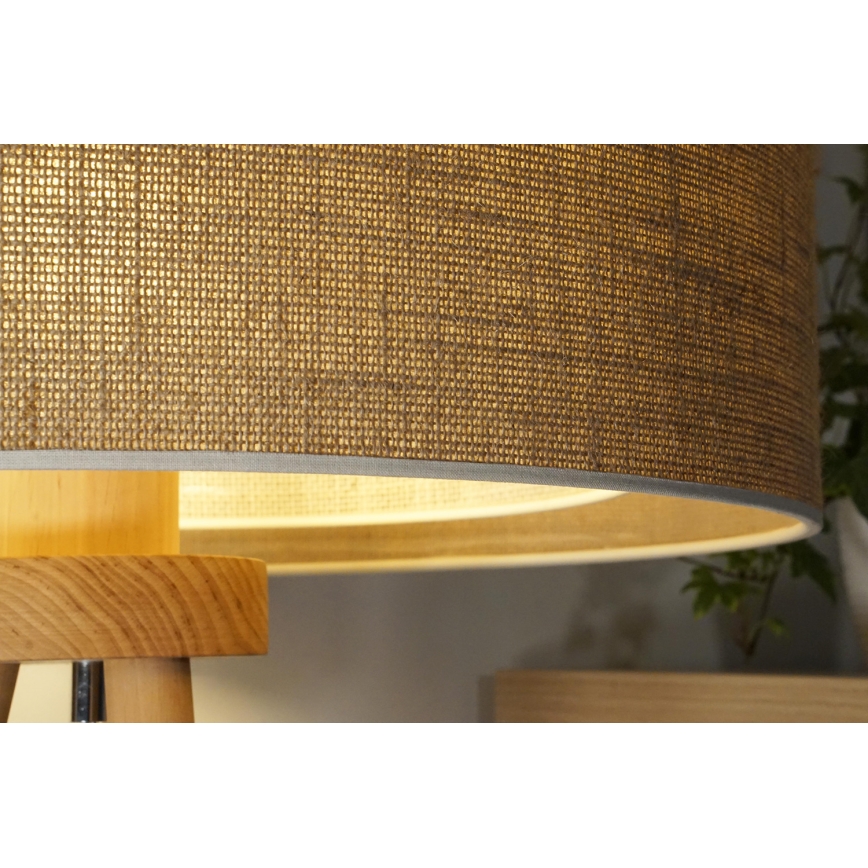 Duolla - Namizna svetilka YUTE BOHO 1xE27/15W/230V pr. 25 cm rjava/krem barva