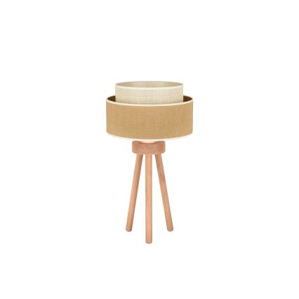 Duolla - Namizna svetilka YUTE BOHO 1xE27/15W/230V pr. 25 cm rjava/krem barva