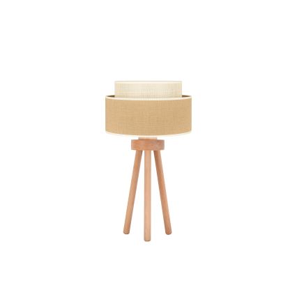 Duolla - Namizna svetilka YUTE BOHO 1xE27/15W/230V pr. 25 cm rjava/krem barva