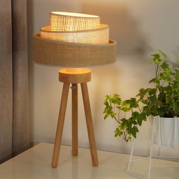 Duolla - Namizna svetilka YUTE TRIO 1xE27/15W/230V pr. 25 cm rjava/siva/bež