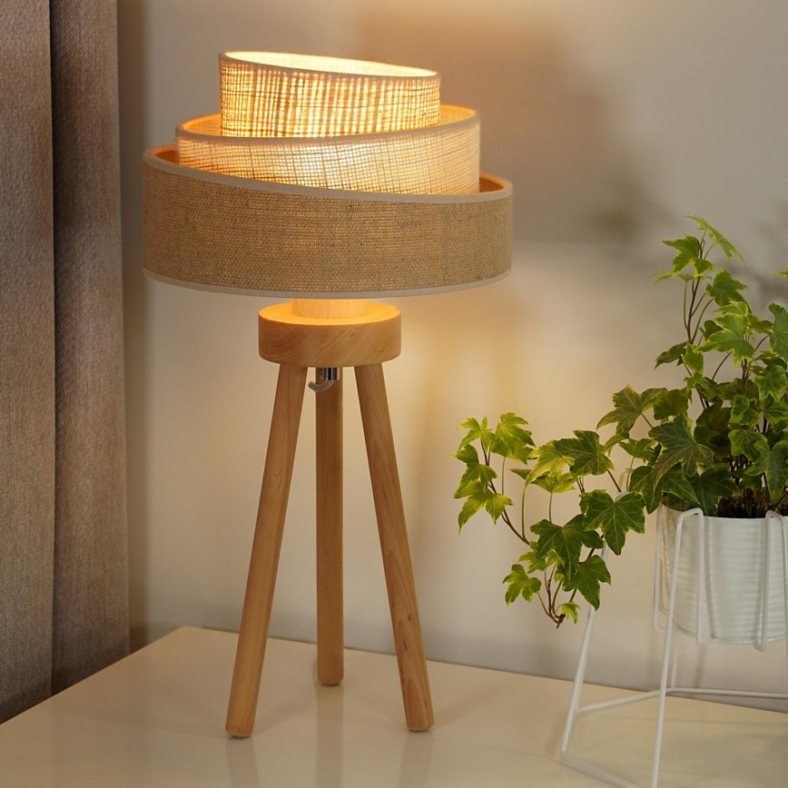 Duolla - Namizna svetilka YUTE TRIO 1xE27/15W/230V pr. 25 cm rjava/siva/bež