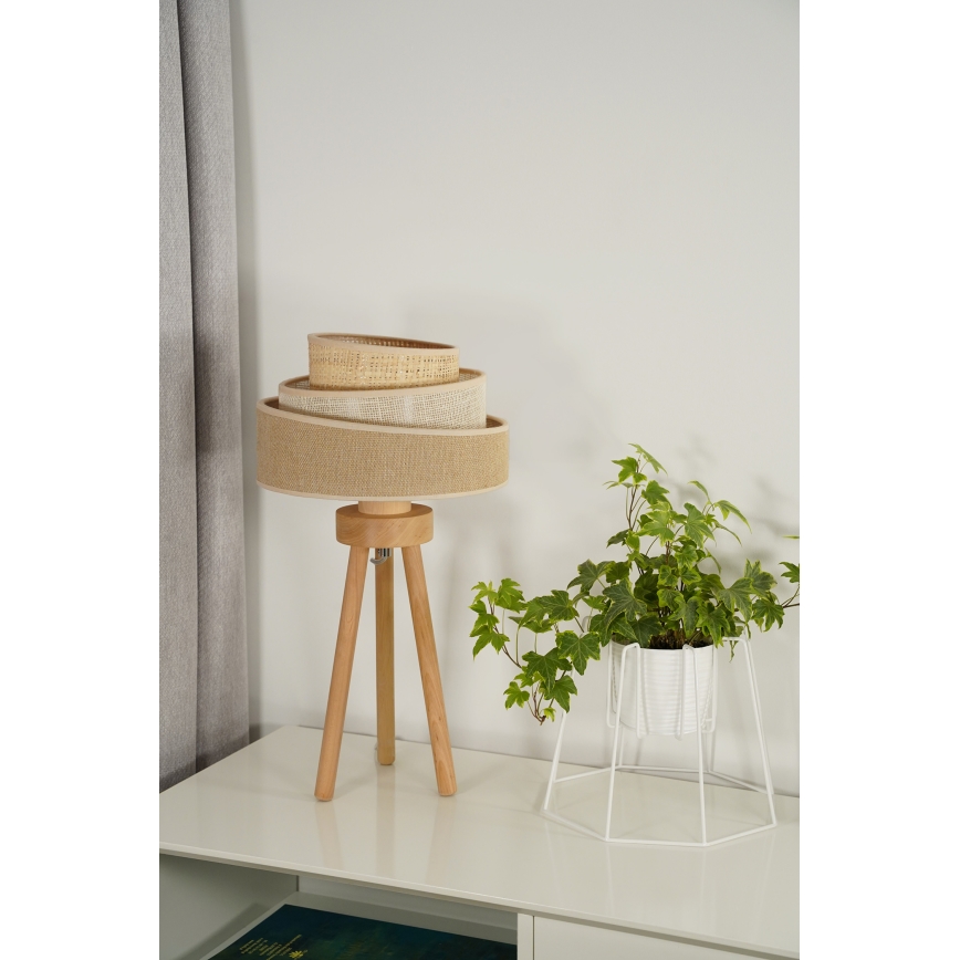 Duolla - Namizna svetilka YUTE TRIO 1xE27/15W/230V pr. 25 cm rjava/siva/bež