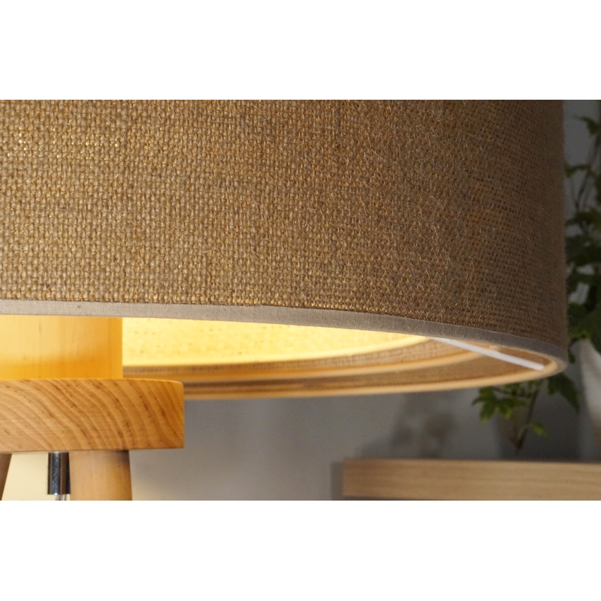 Duolla - Namizna svetilka YUTE TRIO 1xE27/15W/230V pr. 25 cm rjava/siva/bež