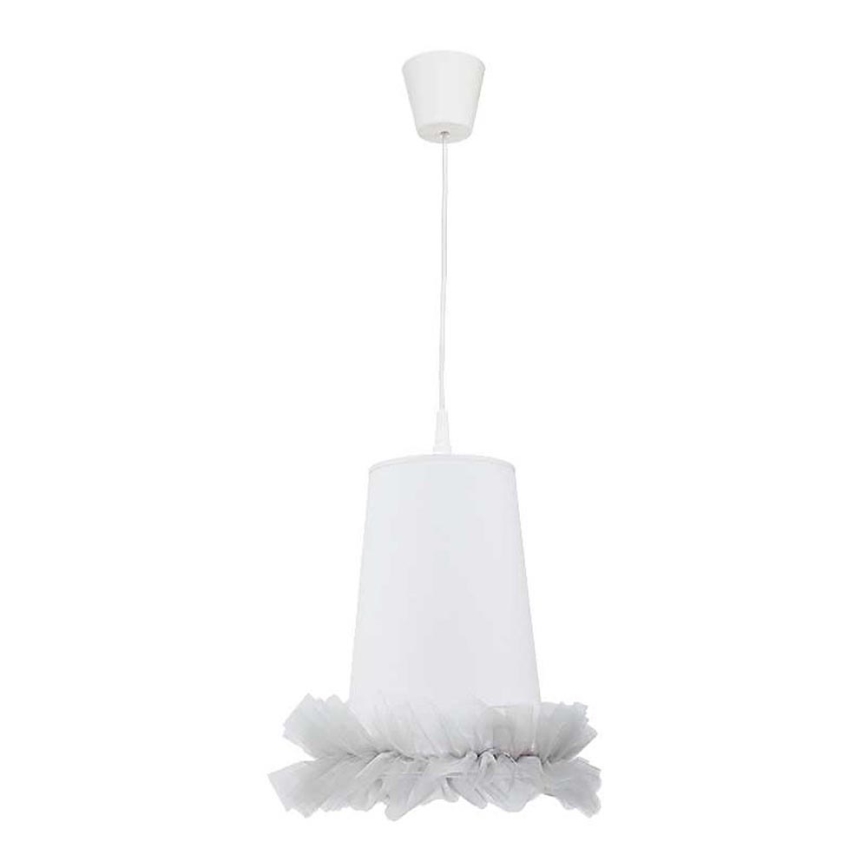 Duolla - Otroški lestenec na vrvici BALLET 1xE27/40W/230V pr. 21 cm bela/siva