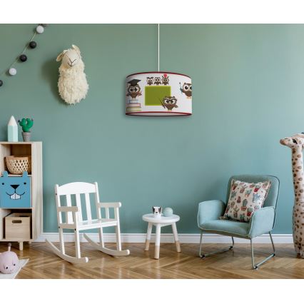 Duolla - Otroški lestenec na vrvici OWLS MULTI 1xE27/15W/230V pr. 35 cm