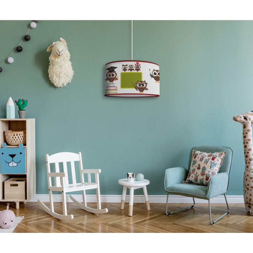 Duolla - Otroški lestenec na vrvici OWLS MULTI 1xE27/15W/230V pr. 35 cm