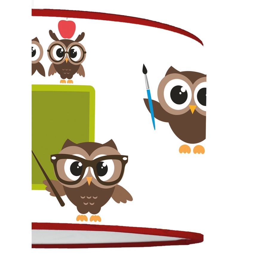 Duolla - Otroški lestenec na vrvici OWLS MULTI 1xE27/15W/230V pr. 35 cm