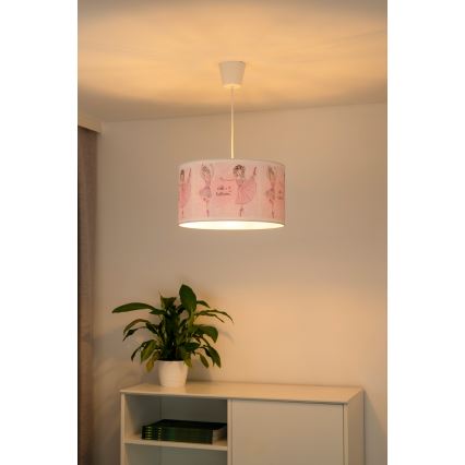 Duolla - Otroški lestenec na vrvici PRINT M 1xE27/40W/230V pr. 35 cm balerine