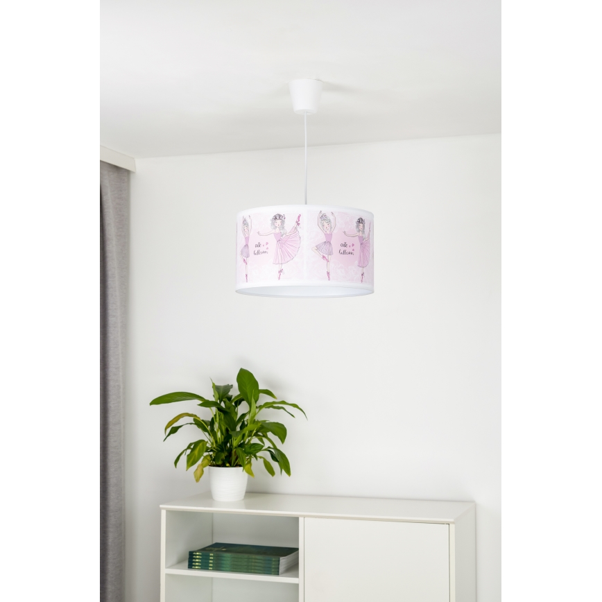 Duolla - Otroški lestenec na vrvici PRINT M 1xE27/40W/230V pr. 35 cm balerine