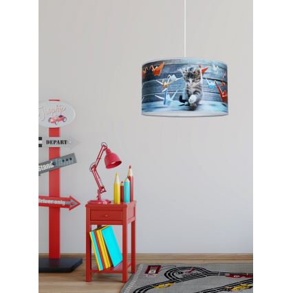 Duolla - Otroški lestenec na vrvici SWEET CAT 1xE27/15W/230V pr. 35 cm