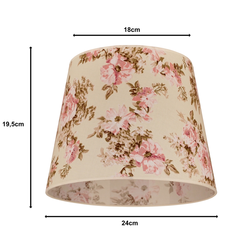 Duolla - Senčnik za namizno svetilko CLASSIC M E27 pr. 24 cm vrtnica