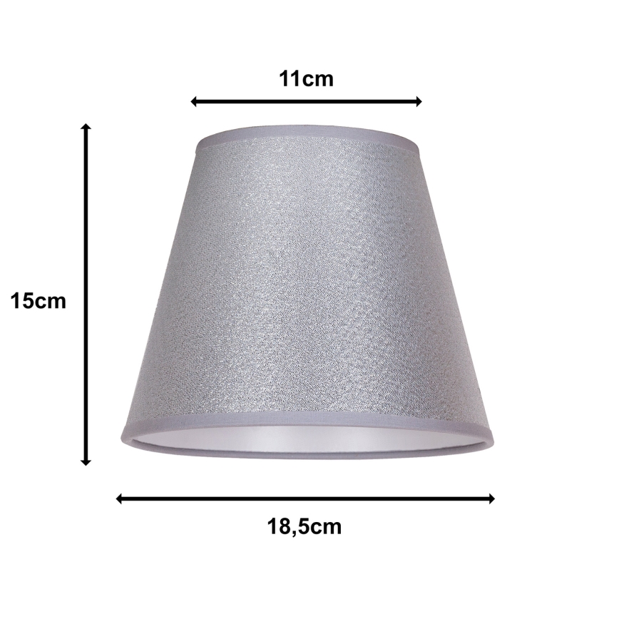 Duolla - Senčnik za namizno svetilko SOFIA XS E14 pr. 18,5 cm srebrna