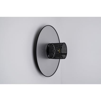 Duolla - Stenska svetilka TOKYO RATTAN 1xE27/15W/230V pr. 50 cm srebrna/črna