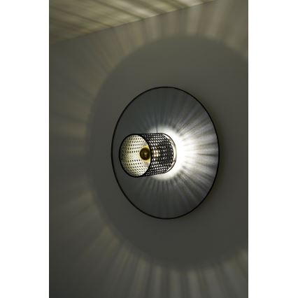 Duolla - Stenska svetilka TOKYO RATTAN 1xE27/15W/230V pr. 50 cm srebrna/črna