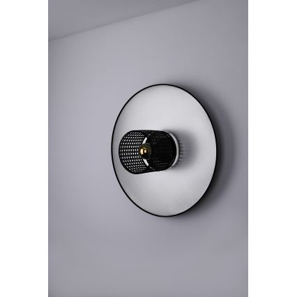Duolla - Stenska svetilka TOKYO RATTAN 1xE27/15W/230V pr. 50 cm srebrna/črna