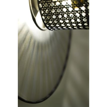 Duolla - Stenska svetilka TOKYO RATTAN 1xE27/15W/230V pr. 50 cm srebrna/črna