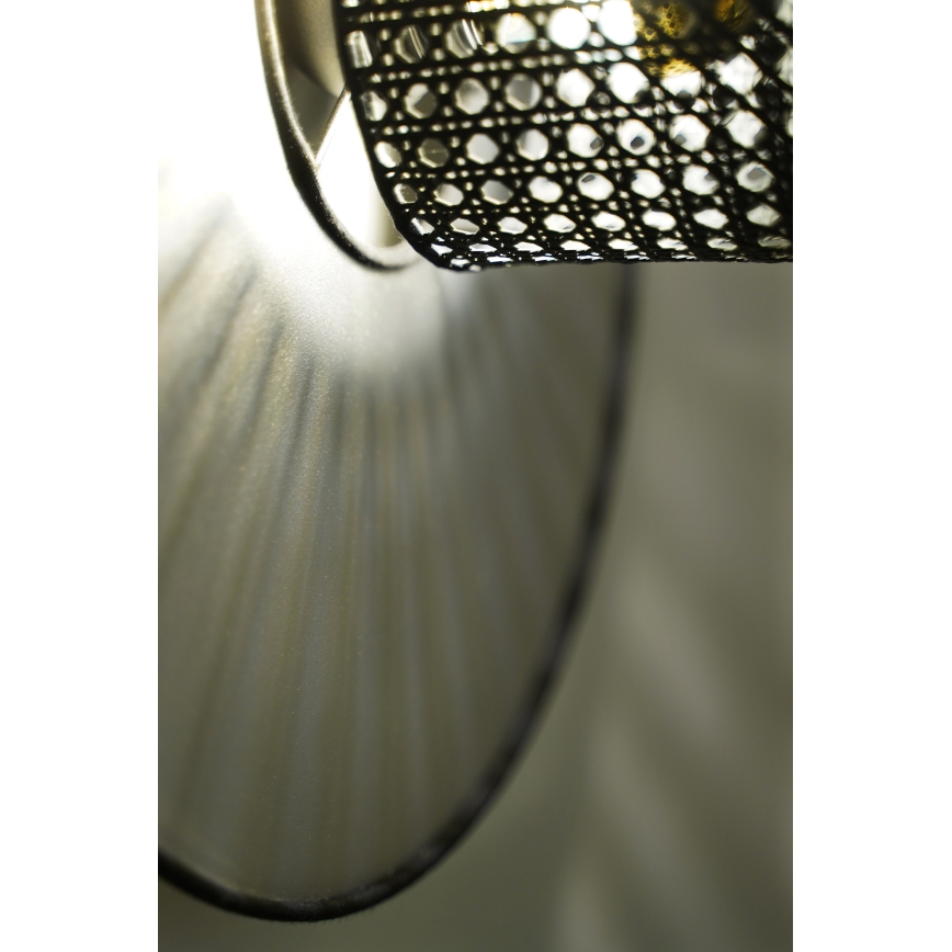 Duolla - Stenska svetilka TOKYO RATTAN 1xE27/15W/230V pr. 50 cm srebrna/črna