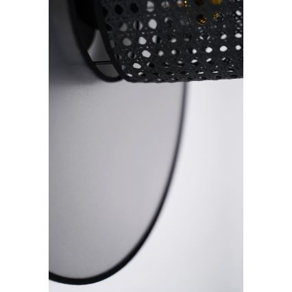 Duolla - Stenska svetilka TOKYO RATTAN 1xE27/15W/230V pr. 50 cm srebrna/črna
