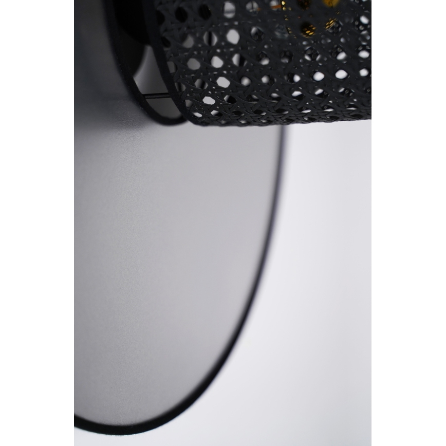 Duolla - Stenska svetilka TOKYO RATTAN 1xE27/15W/230V pr. 50 cm srebrna/črna